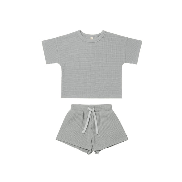 Quincy Mae Baby & Toddler SKY Organic Waffle Shorts Set | HONEYPIEKIDS | Kids Boutique Clothing