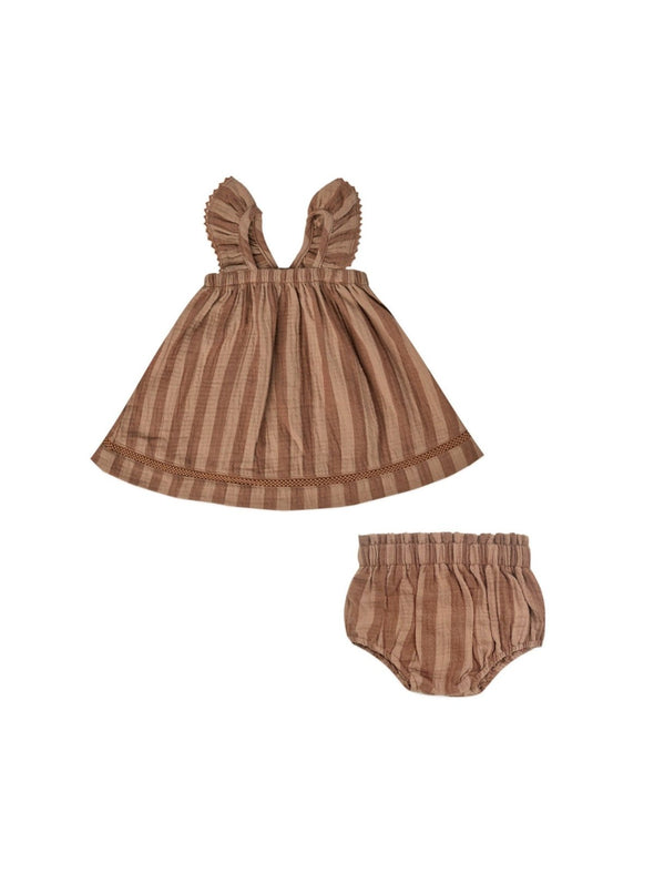 Quincy Mae Girls Retro Stripe Ruffle Tank Dress & Bloomer | HONEYPIEKIDS | Kids Boutique Clothing