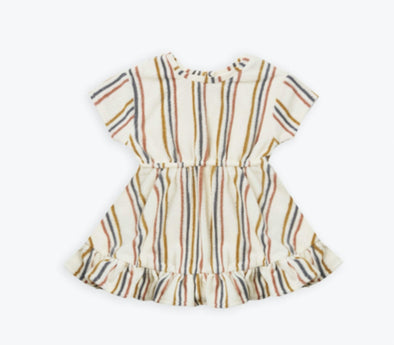 Quincy Mae Baby & Toddler Girls Organic Terry Retro Striped Dress | HONEYPIEKIDS | Kids Boutique Clothing