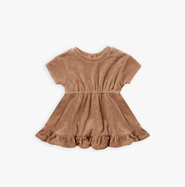 Quincy Mae Baby & Toddler Girls Organic Terry Terracotta Color Dress | HONEYPIEKIDS | Kids Boutique Clothing