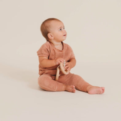 Quincy Mae Baby & Toddler Organic Terry Terracotta Color Top & Pants | HONEYPIEKIDS | Kids Boutique