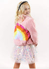 Lola and The Boys Girls Rainbow Faux Fur Zip Up Jacket | HONEYPIEKIDS | Kids Boutique Clothing