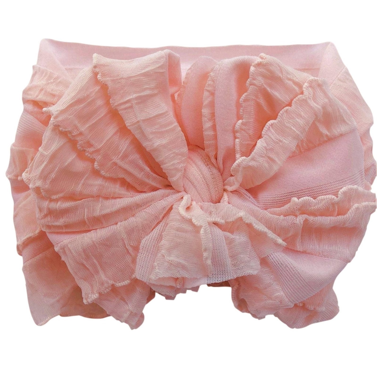 Rockin Royalty Baby Girl Peach Ruffled Headband | HONEYPIEKIDS 