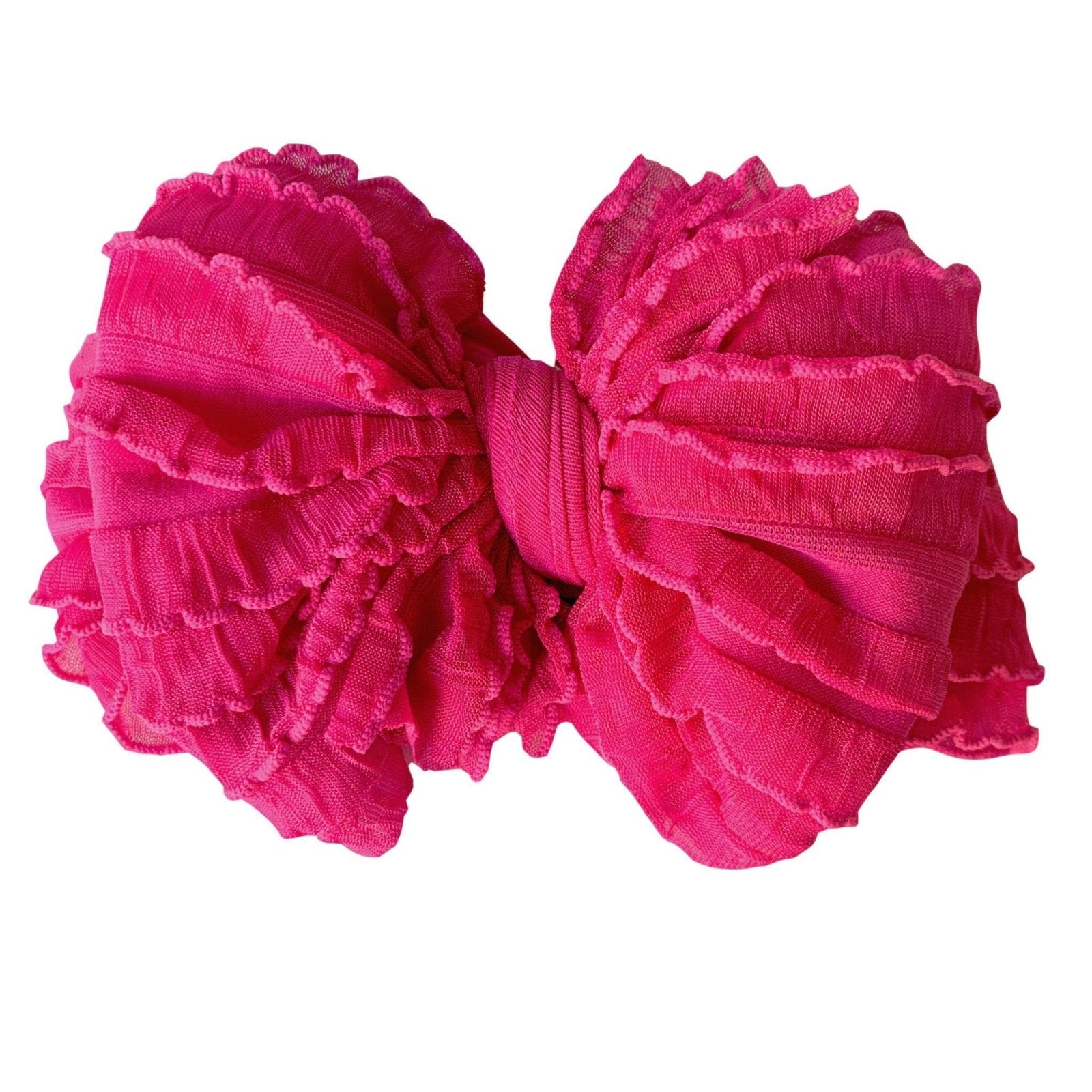 Rockin Royalty Baby Girl Wild Pink Mini Ruffled Headband | HONEYPIEKIDS 