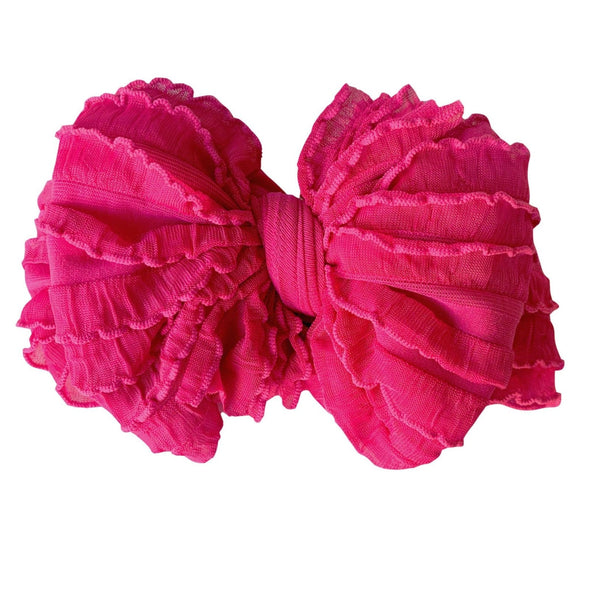HONEYPIEKIDS | Rockin Royalty Baby Girl Wild Pink Mini Ruffled Headband