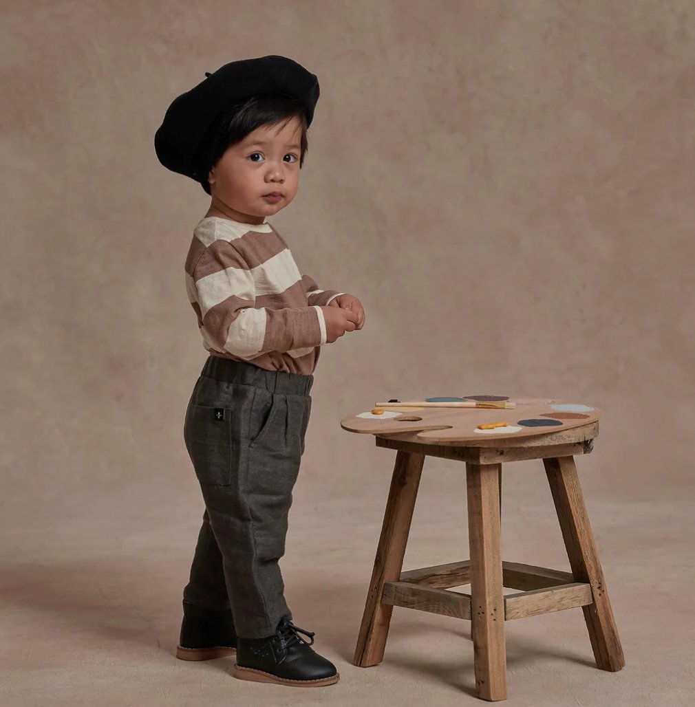 Rylee + Cru Baby Boys Otis Pants in Light Black | HONEYPIEKIDS 