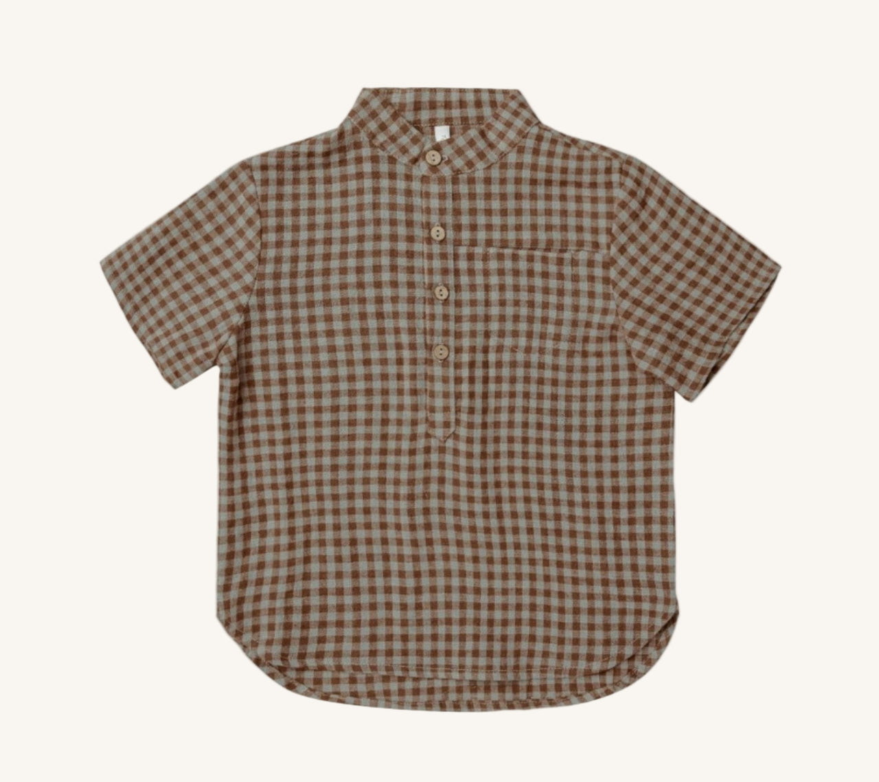 Rylee + Cru Baby to Youth Boys Chocolate Gingham Mason S/S Shirt | HONEYPIEKIDS 