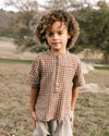 Rylee + Cru Baby to Youth Boys Chocolate Gingham Mason S/S Shirt | HONEYPIEKIDS | Kids Boutique Clothing