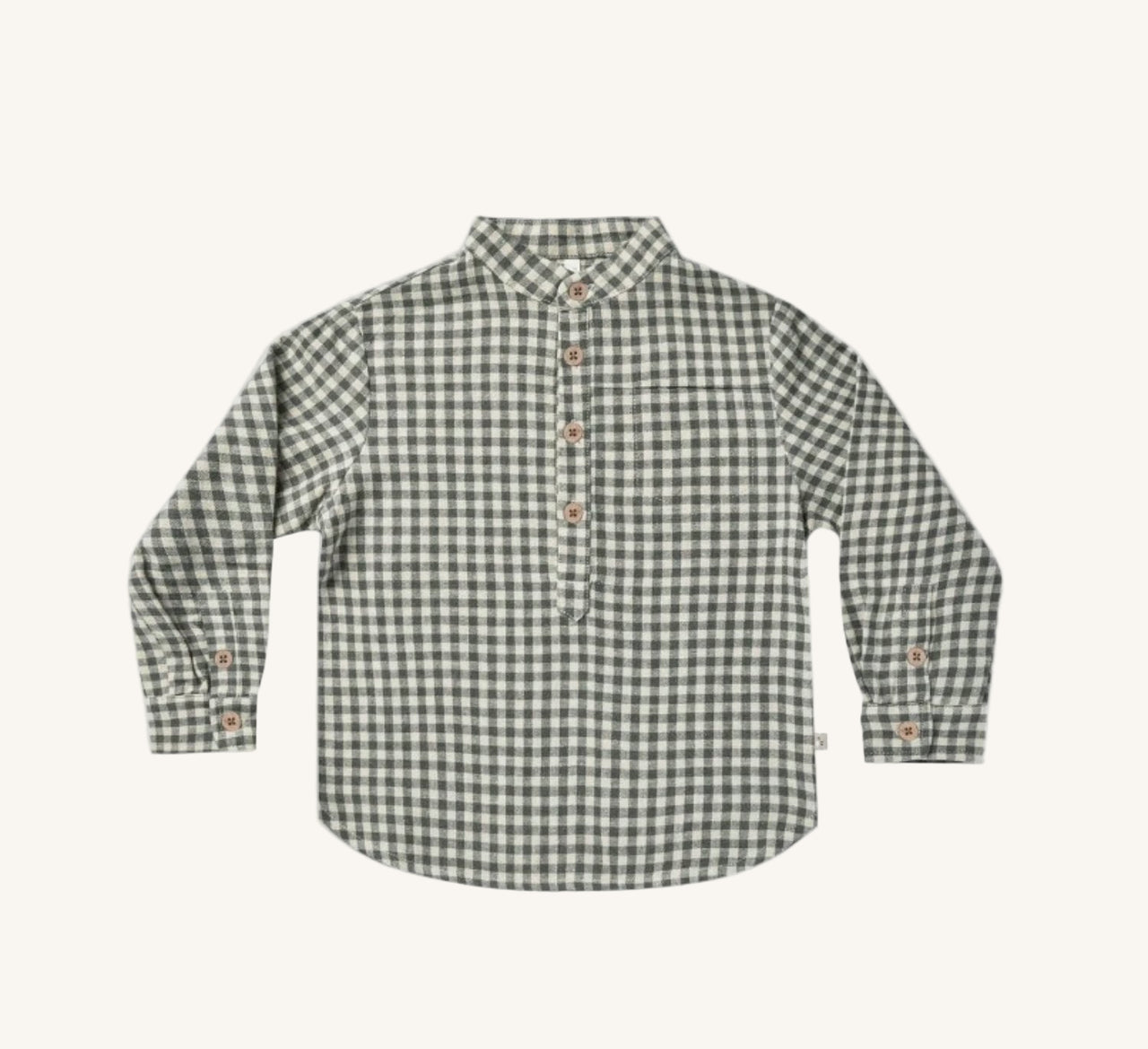 Rylee + Cru Boys Marine Gingham Mason L/S Shirt | HONEYPIEKIDS 