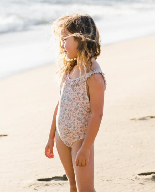 Rylee + Cru Baby to Youth Girls Arielle Blush Floral One Piece Swimsuit | HONEYPIEKIDS | Kids Boutique Clothing