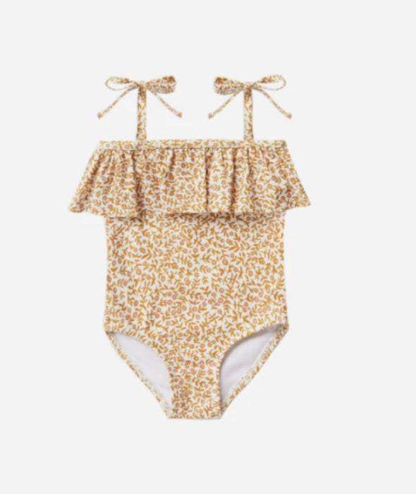 Rylee + Cru Baby to Youth Girls Ruffle Marigold One Piece Swimsuit | HONEYPIEKIDS | Kids Boutique Clothing