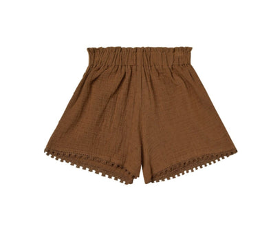 Rylee + Cru Girls Chocolate Color Remi Shorts | HONEYPIEKIDS | Kids Boutique Clothing