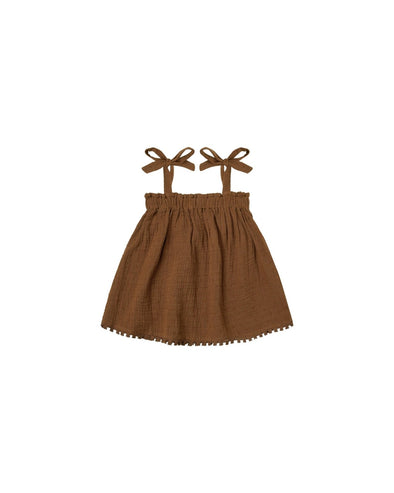 Rylee + Cru Girls Chocolate Remi Tie Shoulder Top | HONEYPIEKIDS | Kids Boutique Clothing