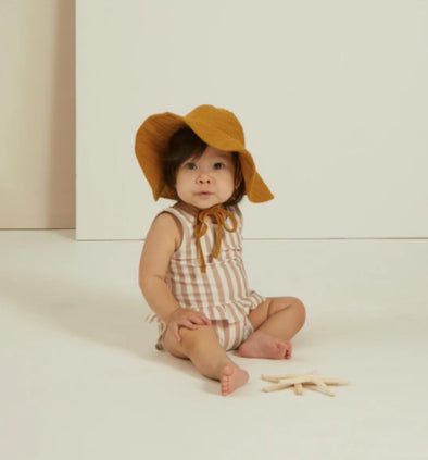 Rylee + Cru Baby & Toddler Girls Floppy Sun Hat In Gold | HONEYPIEKIDS | Kids Boutique Clothing
