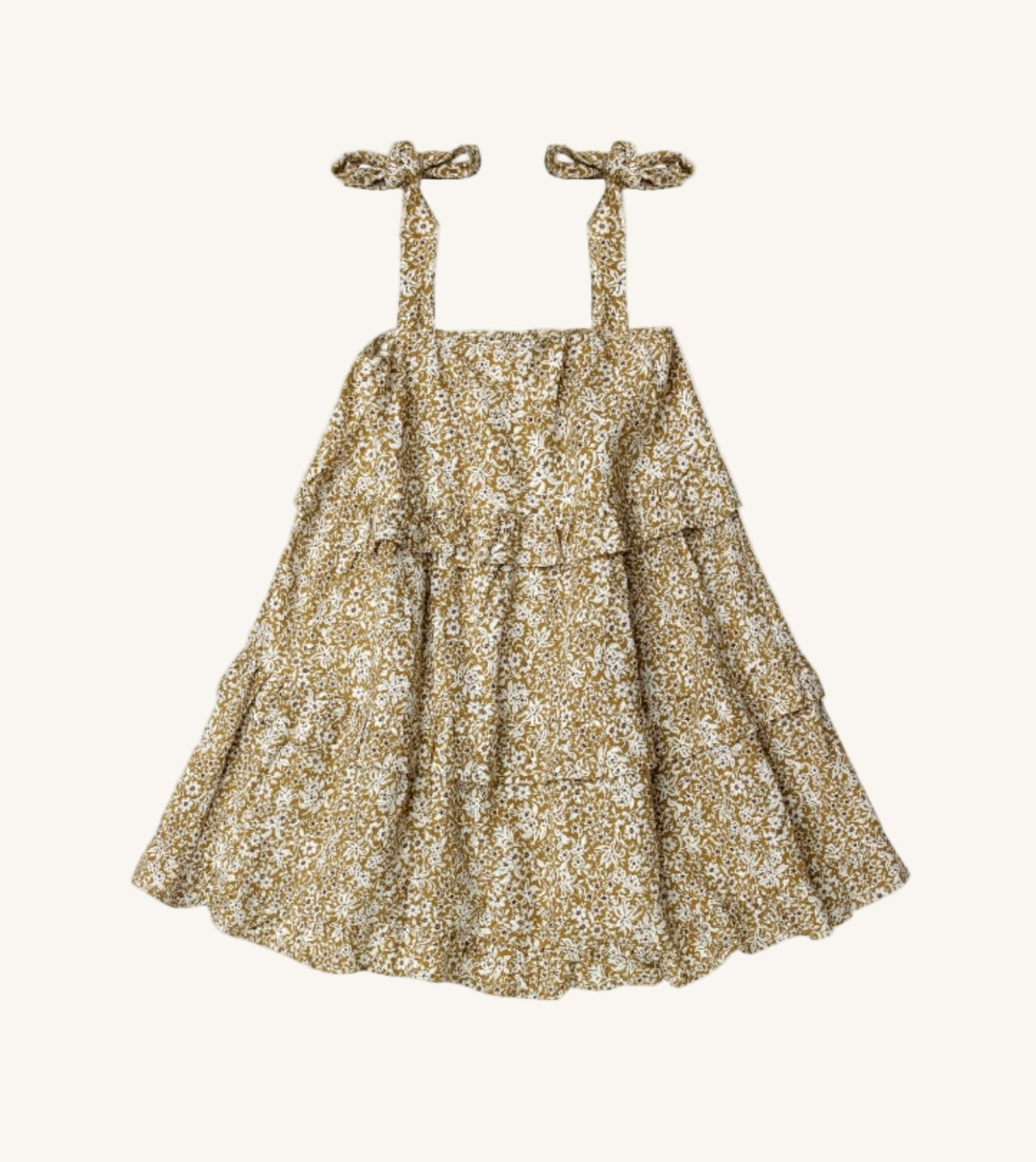 Rylee + Cru Girls Golden Ditsy Ruffle Swing Dress | HONEYPIEKIDS 
