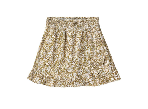 Rylee + Cru Girls Golden Ditsy Wrap Ruffle Skirt | HONEYPIEKIDS | Kids Boutique Clothing