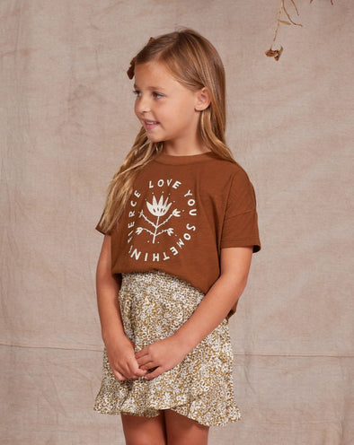 Rylee + Cru Girls Golden Ditsy Wrap Ruffle Skirt | HONEYPIEKIDS | Kids Boutique Clothing