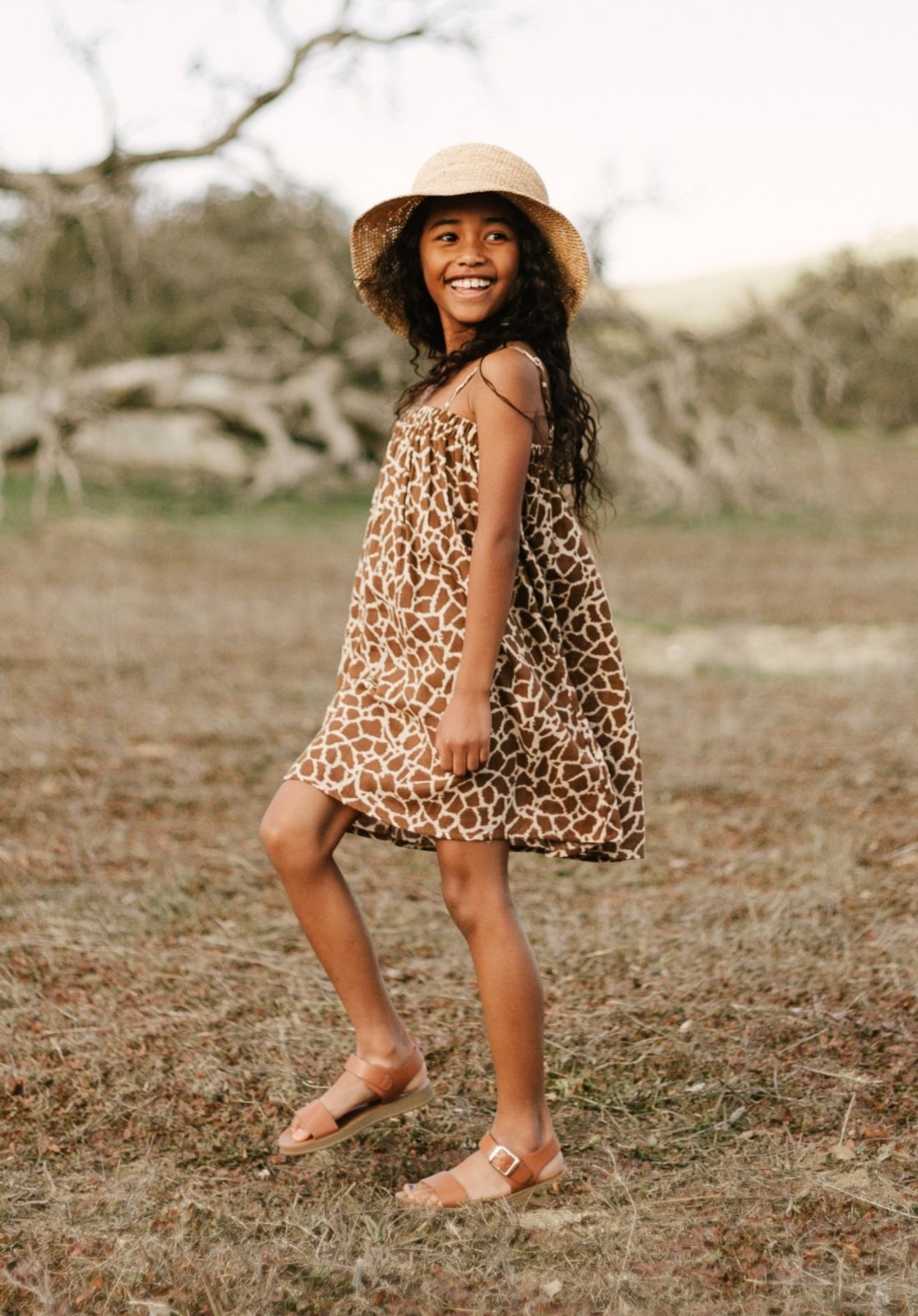 giraffe mini dress Rylee + Cru Girls Sahara Giraffe Spots Summer Dress