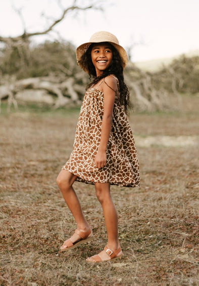 Rylee + Cru Girls Sahara Giraffe Spots Summer Dress | HONEYPIEKIDS | Kids Boutique Clothing