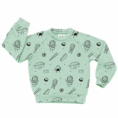 Kira Kids Infant & Youth Mint Sushi Print Raglan Organic Sweatshirt | HONEYPIEKIDS | Kids  Clothing