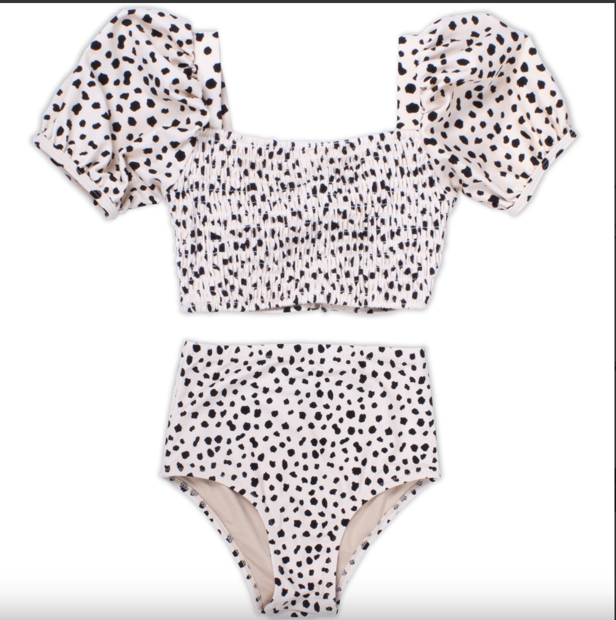 Shade Critters Girls High Waist Dalmation Leopard Bikini | HONEYPIEKIDS