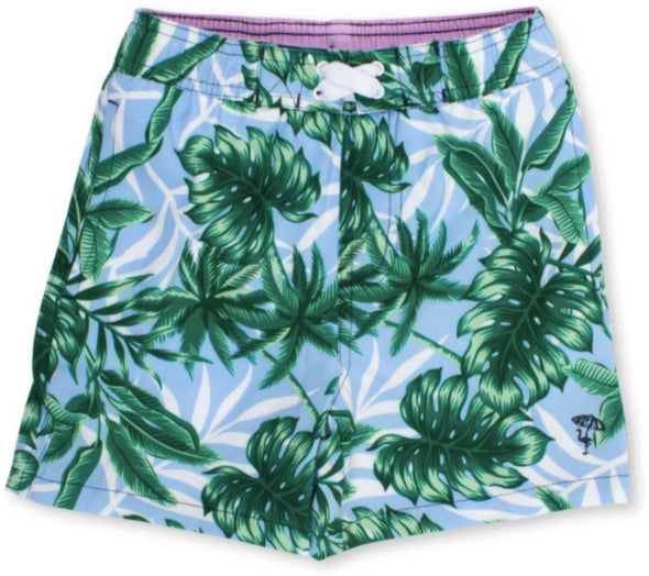 Shade Critters Infant & Youth Boys Blue Palms Swim Trunks | HONEYPIEKIDS | Kids Boutique Clothing