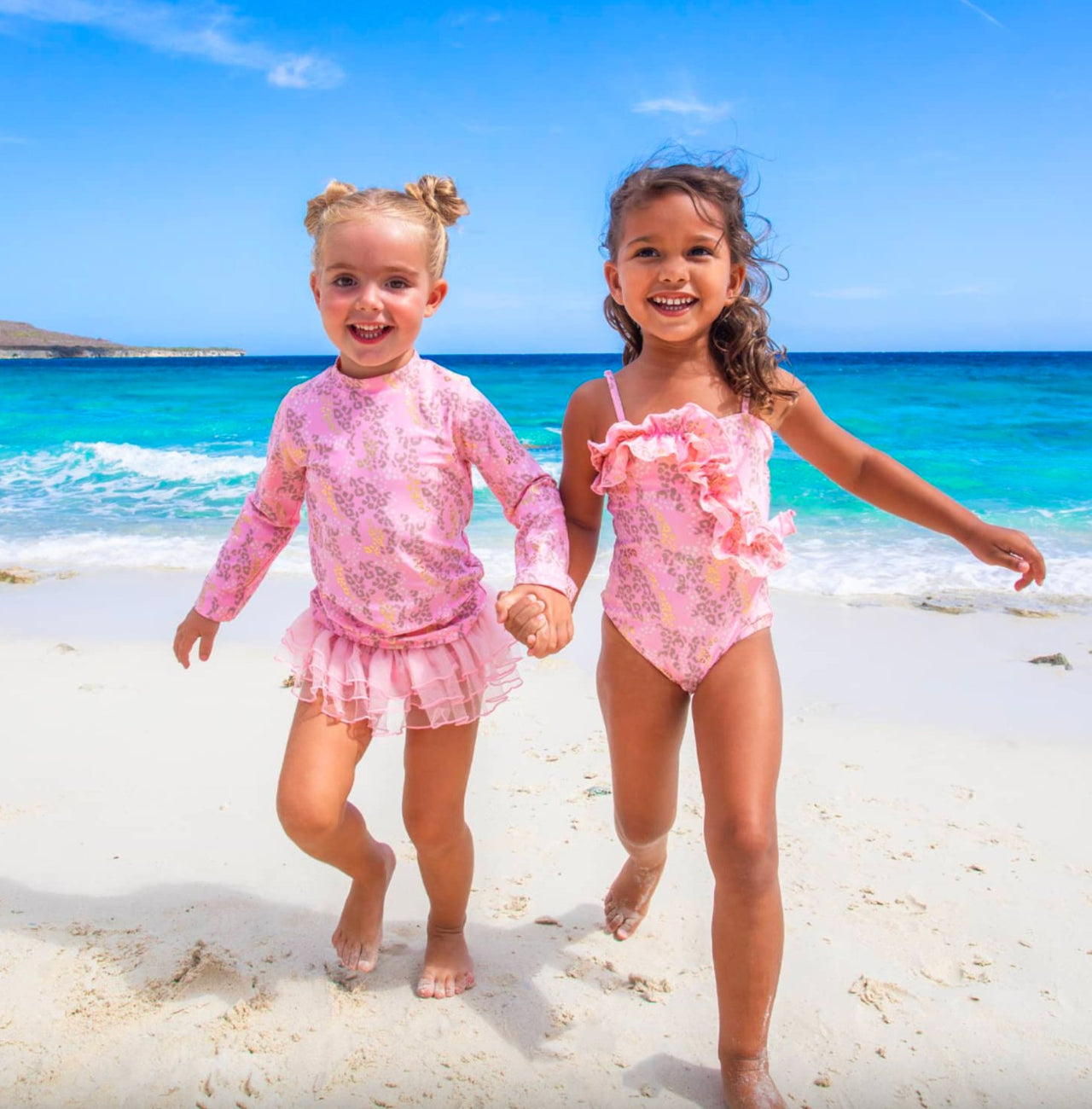 Shade Critters Leopard Spots Girls Rashguard & Tutu Swim Set | HONEYPIEKIDS 