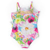 Shade Critters Ruffle Front Watercolor Floral One Piece Swimsuit | HONEYPIEKIDS