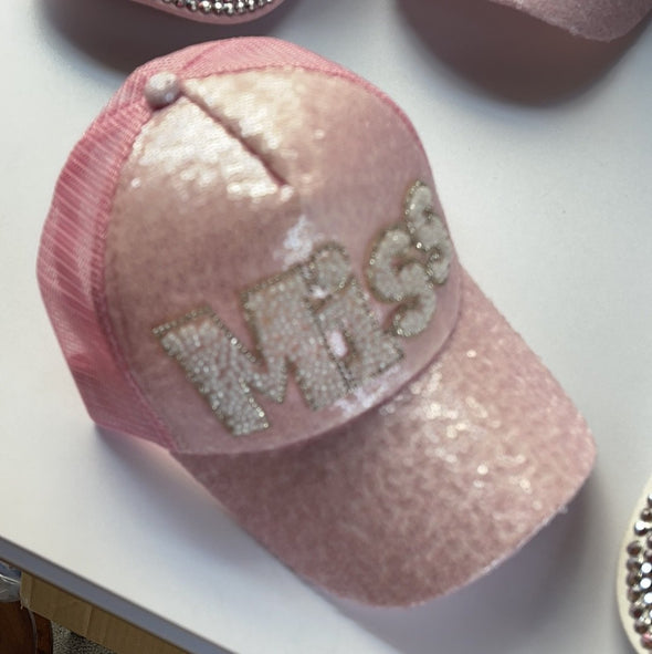 Sienna Likes To Party Girls “Miss” Sequin Princess Trucker Hat | HONEYPIEKIDS | Kids Boutique Clothing
