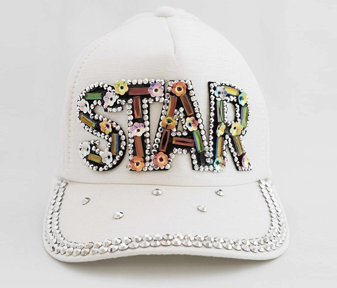 Sienna Likes To Party Girls White The I'm a Star Princess Trucker Hat | HONEYPIEKIDS 