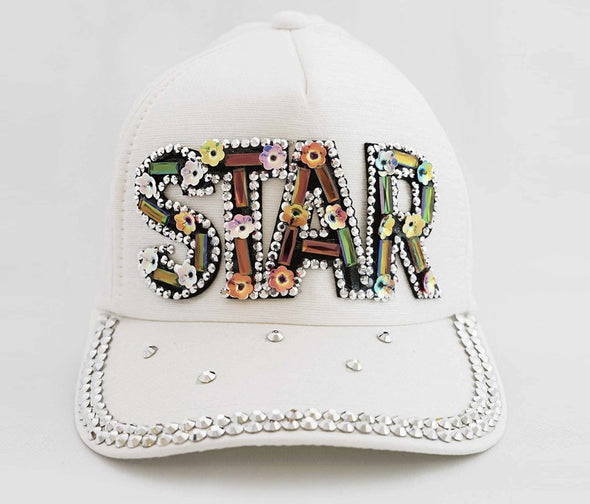Sienna Likes To Party Girls White The I'm a Star Princess Trucker Hat | HONEYPIEKIDS | Kids Boutique Clothing