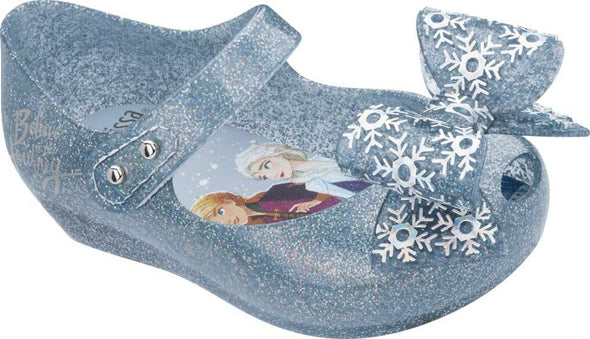 Mini Melissa Frozen Ultra 25 Silver Glitter Bow Mary Jane Shoes | HONEYPIEKIDS | Kids Boutique