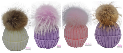 Infants to Kids Single Pom Knit Hats-  Several Color Choices | HONEYPIEKIDS | Kids Boutique Clothing