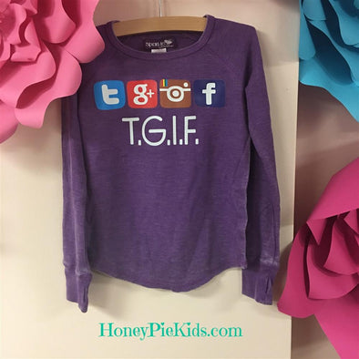 Girls Thermal TGIF Shirt | HONEYPIEKIDS | Kids Boutique Clothing
