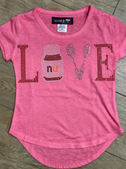 Sparkle By Stoopher Girls Crystal Pink Nutella S/S Shirt | HONEYPIEKIDS 