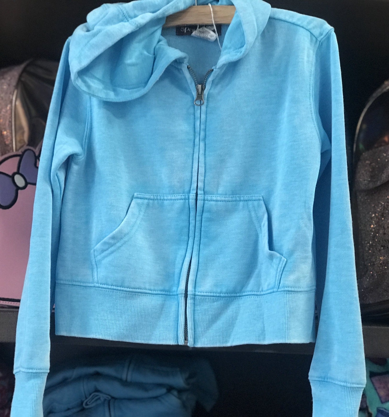 Sparkle By Stoopher Girls Crystal Snow Day Zip Up Hoodie | HONEYPIEKIDS 