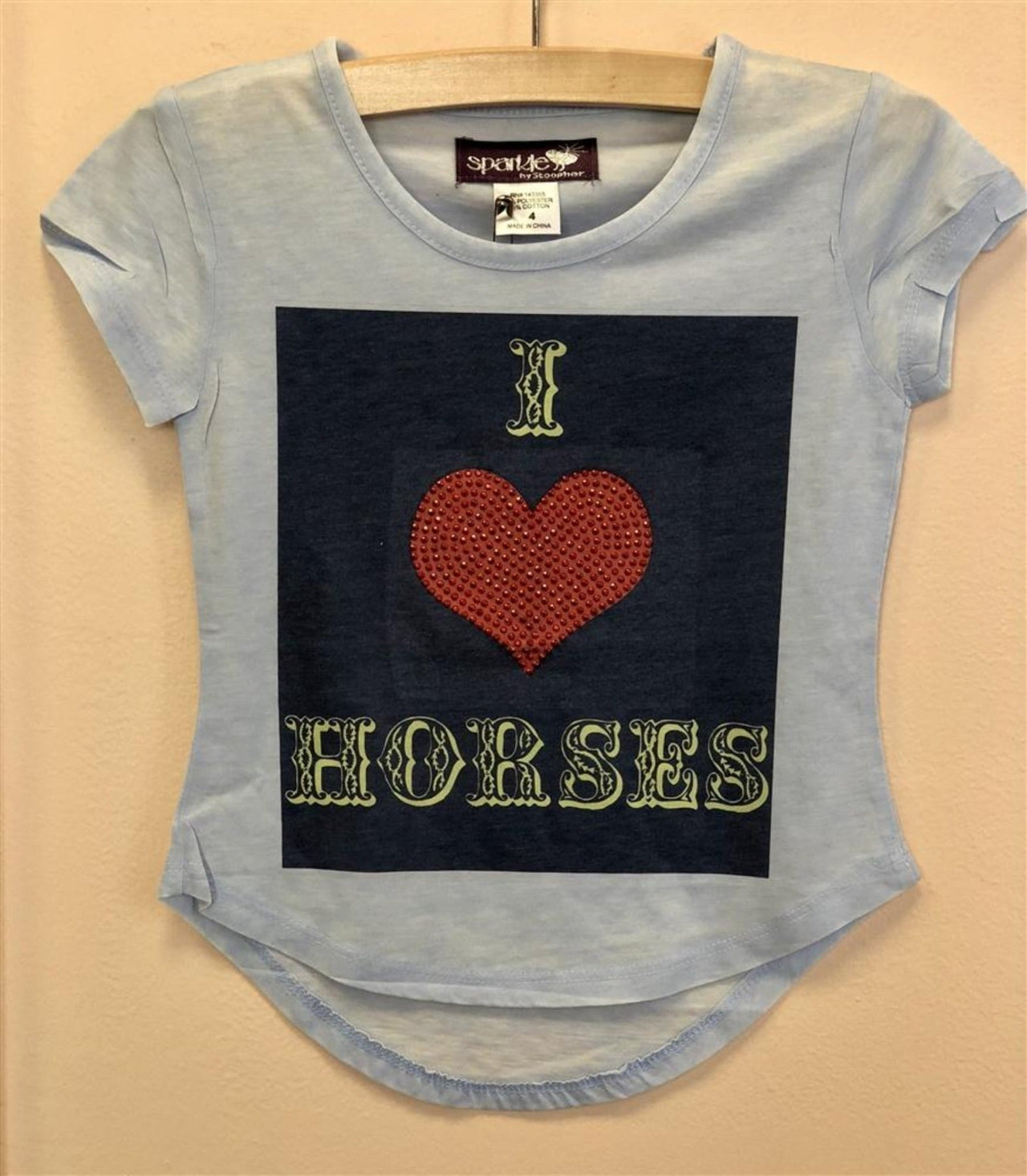 Sparkle By Stoopher Girls S/S I LOVE HORSES Tee | HONEYPIEKIDS 