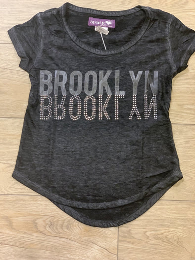 Girls Crystalized Short Sleeve Brooklyn Shirt | HONEYPIEKIDS | Kids Boutique Clothing