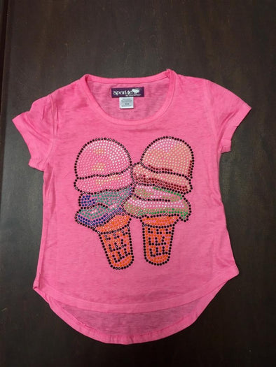 Girls Pink Ice Cream Cones Tee shirt | HONEYPIEKIDS | Kids Boutique Clothing