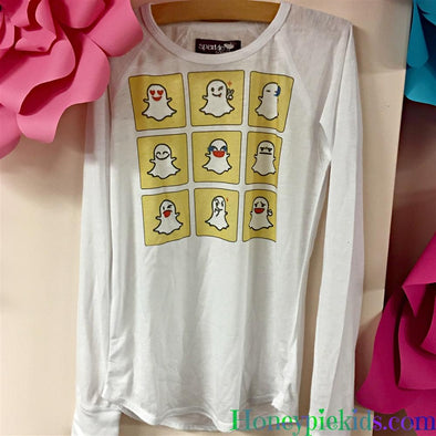 Girls Long Sleeve Snapchat Shirt | HONEYPIEKIDS | Kids Boutique Clothing