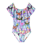 Stella Cove Girls 1000 Butterflies Draped One Piece Swimsuit | HONEYPIEKIDS 