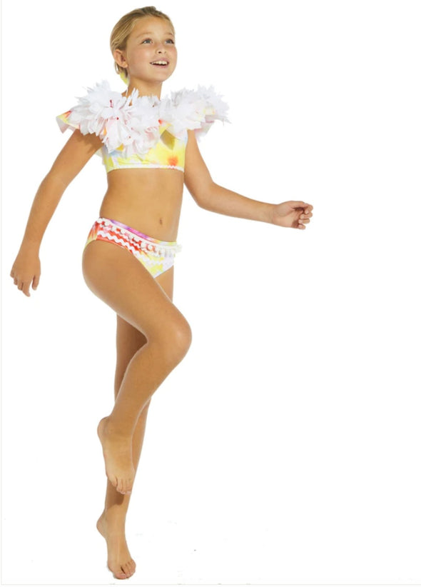 Stella Cove Girls I Love You Forever White Petal Bikini Swimsuit | HONEYPIEKIDS | Kids Boutique 
