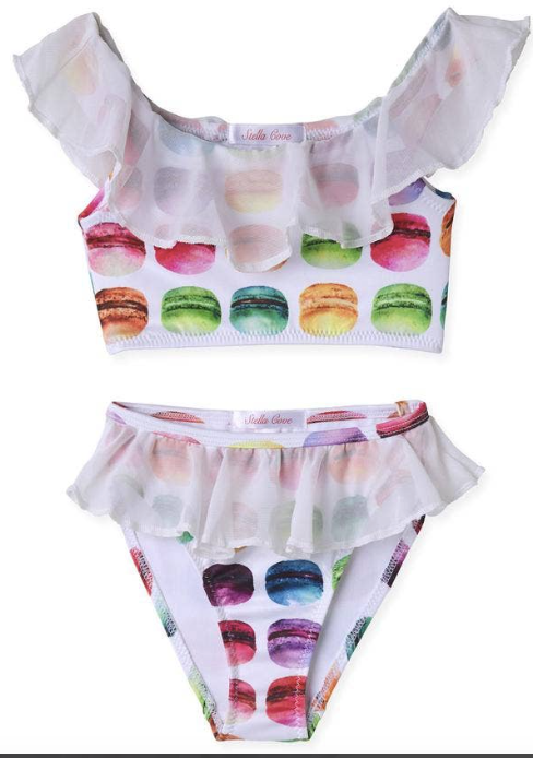 Stella Cove Girls Macaroon Chiffon Bikini | HONEYPIEKIDS | Kids Boutique Clothing