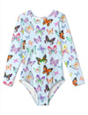 Stella Cove Girls More Butterflies Long Sleeve Swimsuit | HONEYPIEKIDS | Kids Boutique Clothing