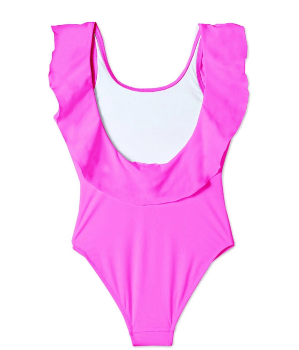 Stella Cove Girls Neon Pink Scoop Back One Piece Swimsuit | HONEYPIEKIDS | Kids Boutique Clothing