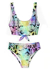 Stella Cove Girls Pastel Snake Pattern Tie Front Bikini Swimsuit | HONEYPIEKIDS 