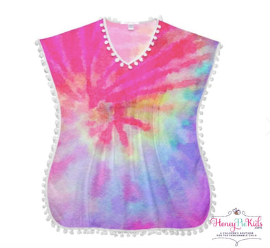 Stella Cove Girls Pink Tie Dye Swimsuit Cover-Up | HONEYPIEKIDS | Kids Swimwear