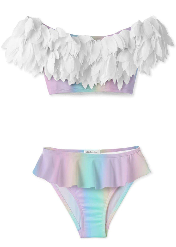 Stella Cove Girls Unicorn Ombré Bikini with White Petals | HONEYPIEKIDS | Kids Boutique Clothing