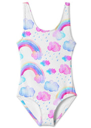 Stella Cove Girls Rainbows & Clouds Tank One Piece Swimsuit | HONEYPIEKIDS 