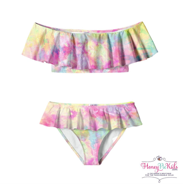 Stella Cove Girls Raspberry Custard Draped Bikini | HONEYPIEKIDS | Kids Boutique 